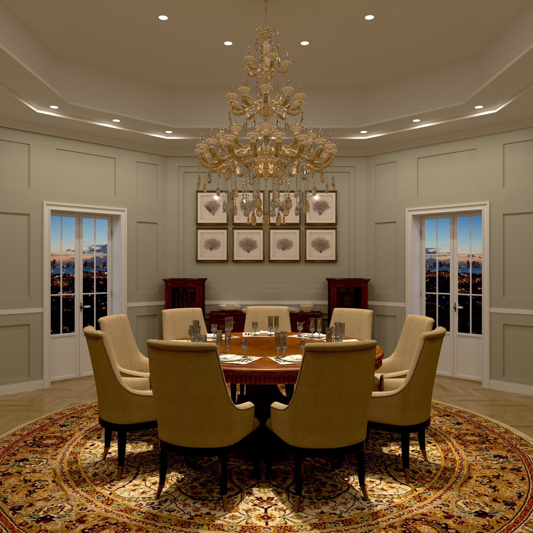 A dinner scene, one touch