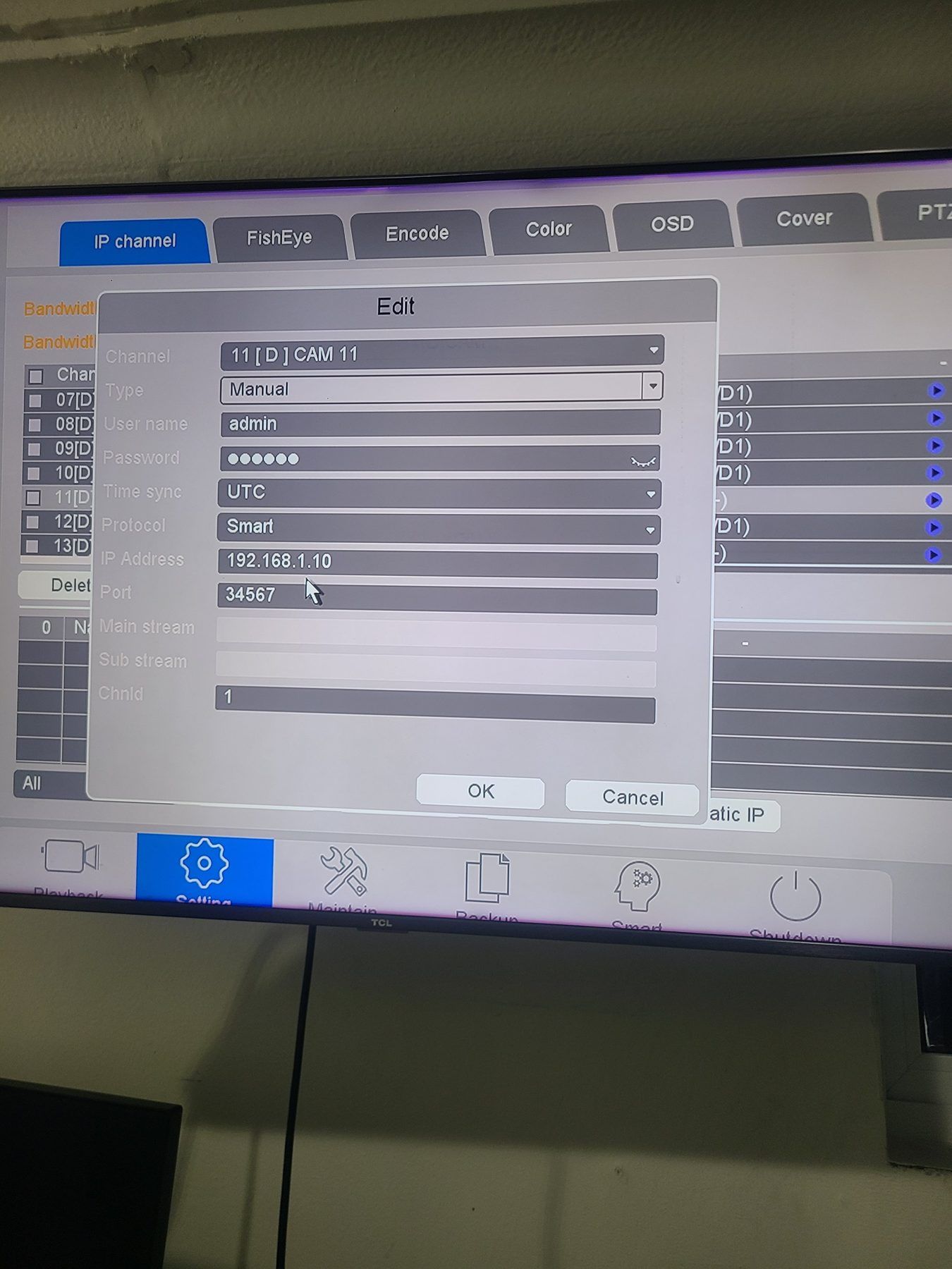 Camera settings